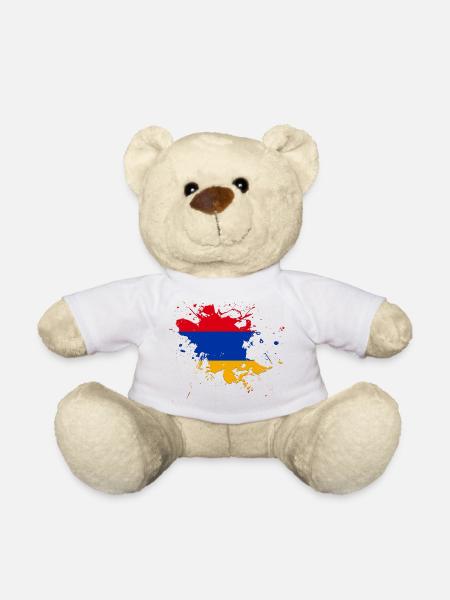 Armenien Flagge als Farbklecks - Teddy - Weiß