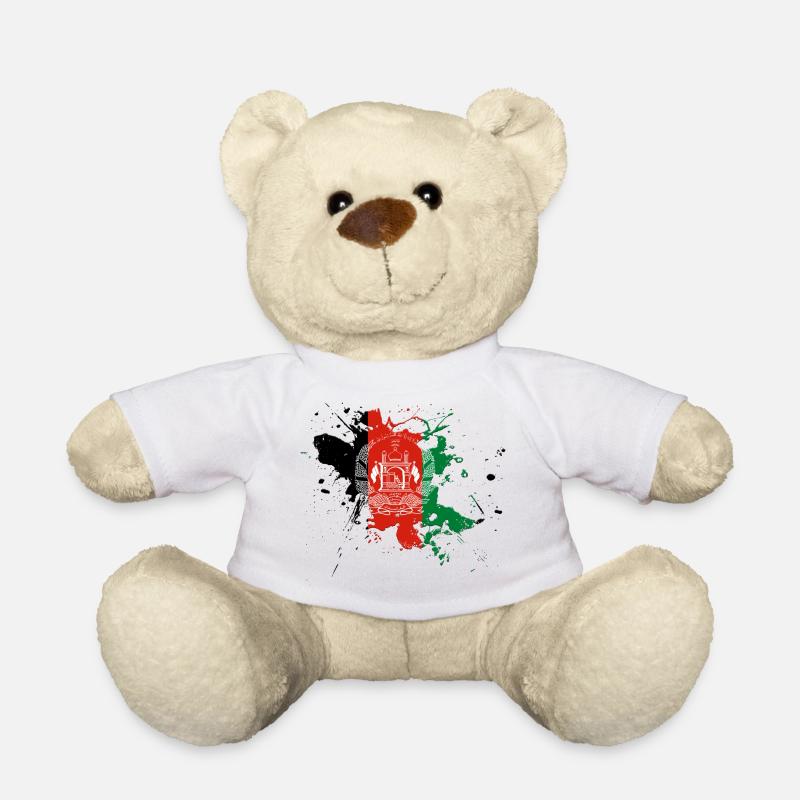 Afghanistan Flagge als Farbklecks - Teddy - Weiß