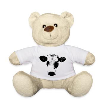 Cow black and white comic - Teddy Bear - white - Front