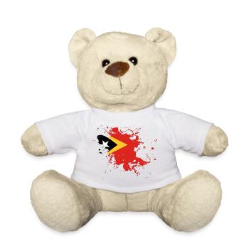 Drapeau du Timor oriental comme une touche de couleur - Nounours - blanc - Devant