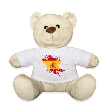 Spanien Flagge als Farbklecks - Teddy - Weiß - Vorne