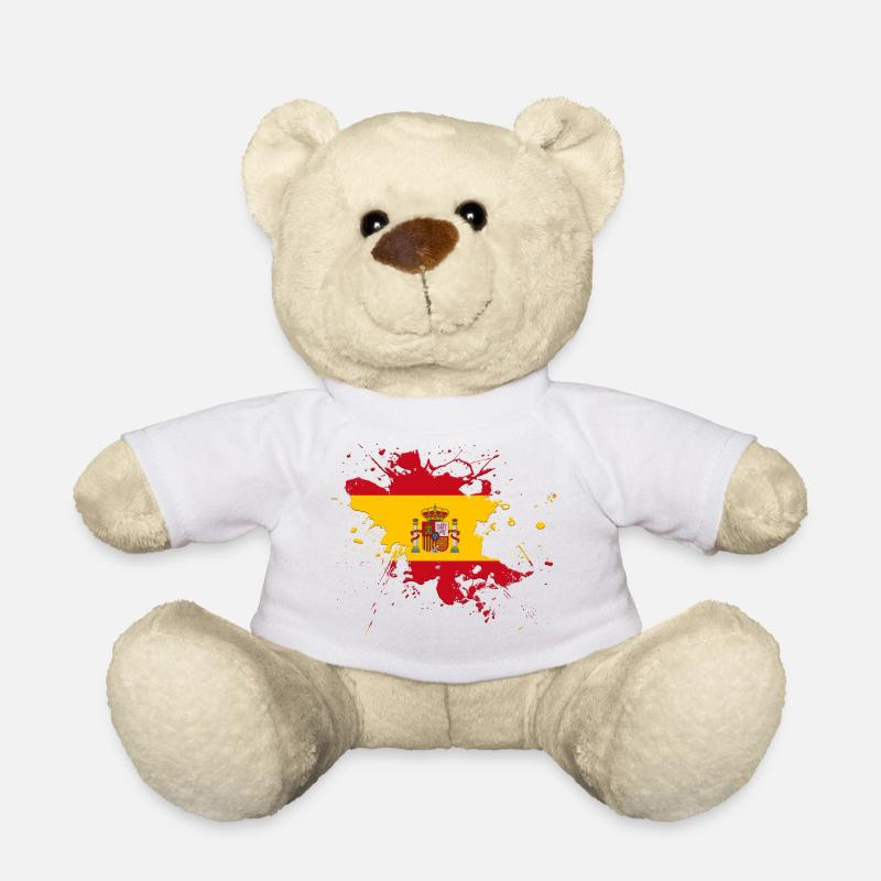 Spanien Flagge als Farbklecks - Teddy - Weiß