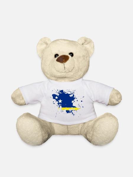 Curaçao Flagge als Farbklecks - Teddy - Weiß