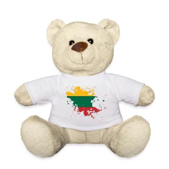 Lithuania flag as a splash of color - Teddy Bear - white - Front