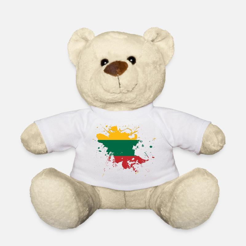 Litauen Flagge als Farbklecks - Teddy - Weiß