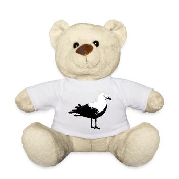 Mouette plage vacances voyage mer soleil - Nounours - blanc - Devant