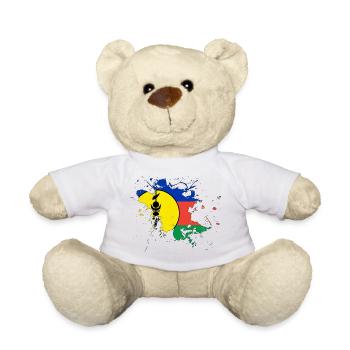 Drapeau néo-calédonie comme taches de peinture - Nounours - blanc - Devant