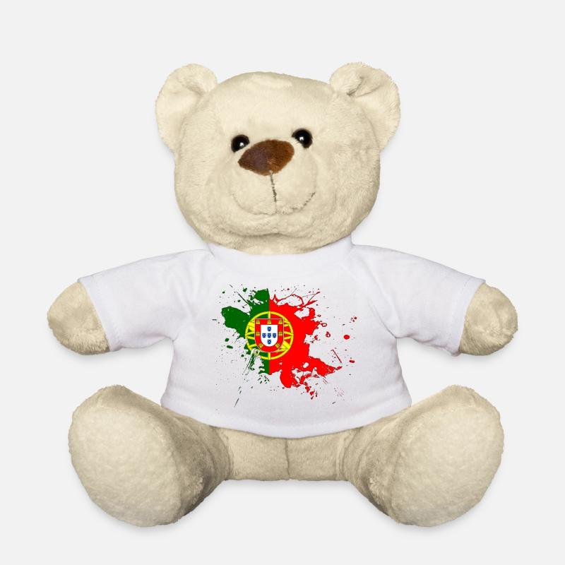 Portugal Flagge als Farbklecks - Teddy - Weiß