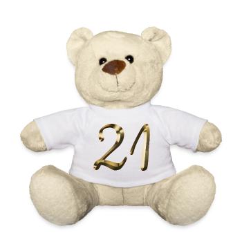 21 year old 21 year old gold 21st birthday gift - Teddy Bear - white - Front