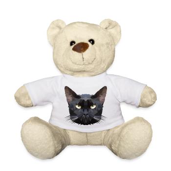 Katzenkopf Polygon Katze - Teddy - Weiß - Vorne