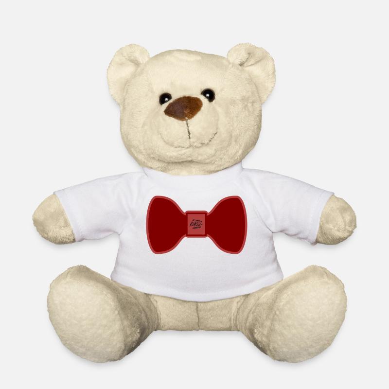 Noeud papillon - rouge - Nounours - blanc