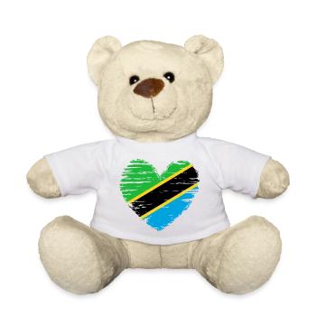 Tanzania heart flag flag coat of arms - Teddy Bear - white - Front