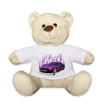 voiture vintage hot rod ancienne flamme americaine - Nounours - blanc - Devant