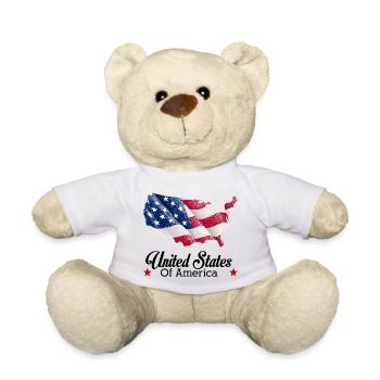 Drapeau amérique usa amérique drapeau - Nounours - blanc - Devant