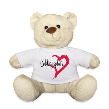 Lieblingsplatz Kissen mit Herz - Teddy - Weiß - Vorne
