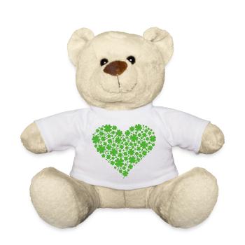 Shamrock Heart - St. Patricks Day - Teddy - Weiß - Vorne