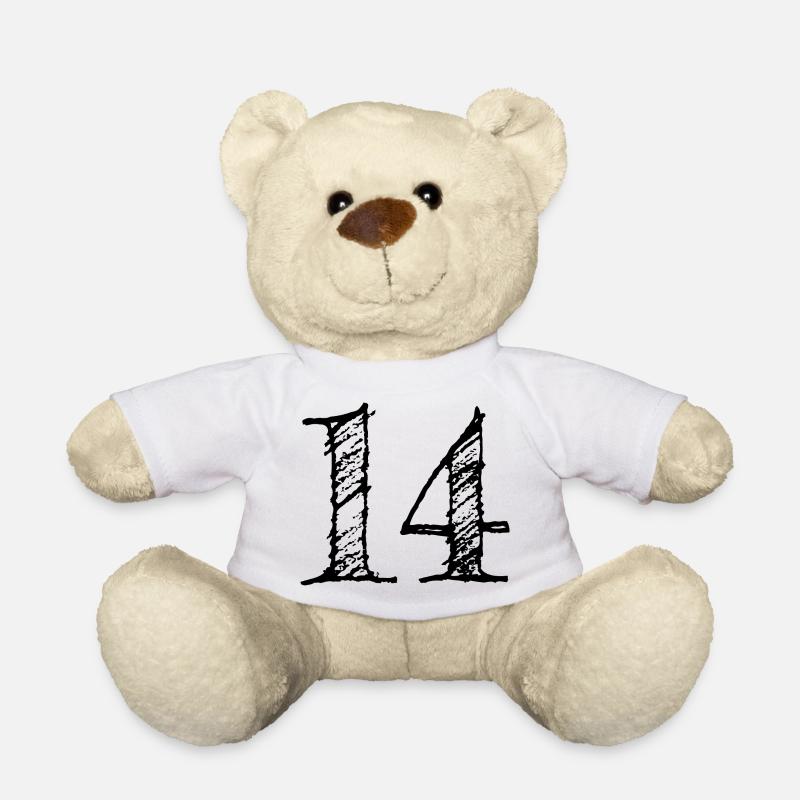 Abbildung 144 - Nummer 14 (hand-drawn) - Teddy - Weiß
