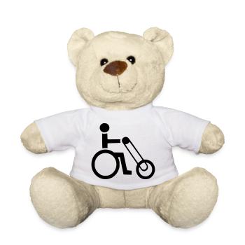 Utilisateur de fauteuil roulant avec symbole de handbike * - Nounours - blanc - Devant