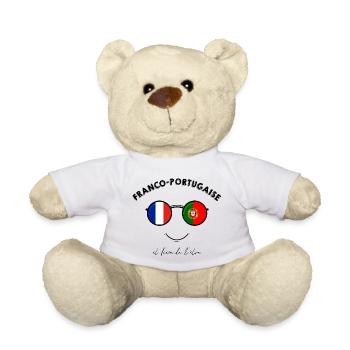 Franco-portugaise et fière de l'être - Nounours - blanc - Devant