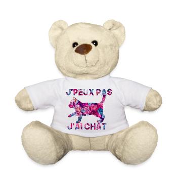 j'peux pas j'ai chat - Nounours - blanc - Devant