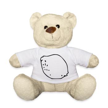 Citron émoji fruit broder croquis noir - Nounours - blanc - Devant