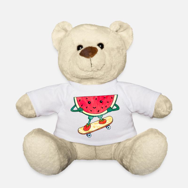 Skater Melon skateboard douce illustration cool - Nounours - blanc