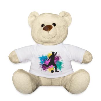 Fußball Grungy Farbspritzer - Teddy - Weiß - Vorne