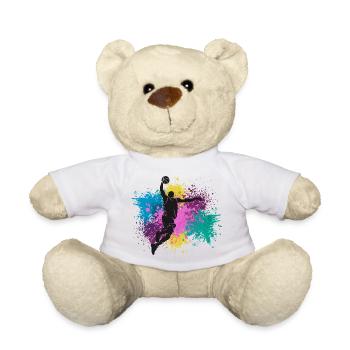 Basketball Grungy Farbspritzer - Teddy - Weiß - Vorne