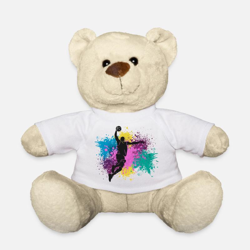 Basket-ball éclaboussures de couleur Grungy - Nounours - blanc