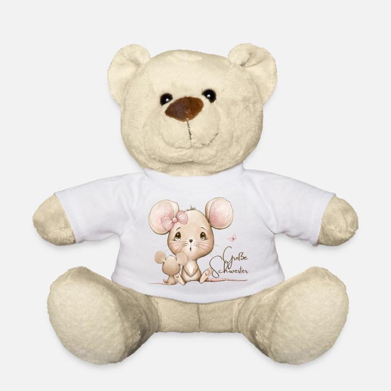 Große Schwester Maus - Teddy - Weiß