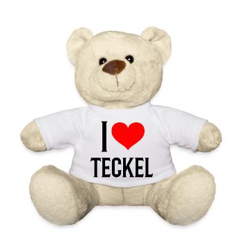 i heart teckel - j'aime mon teckel - Nounours - blanc - Devant