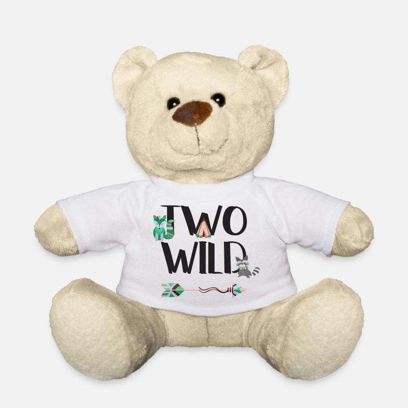 Deux Wild 2ème anniversaire 2 ans - Nounours - blanc
