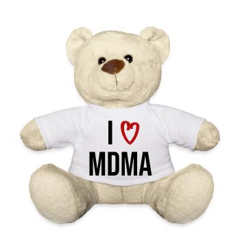 i love mdma Drogen Spruch Schrift - Teddy - Weiß - Vorne