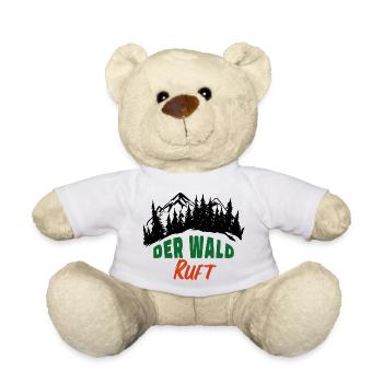 Der Wald ruft Förster Waldarbeit Natur Freizeit - Teddy - Weiß - Vorne