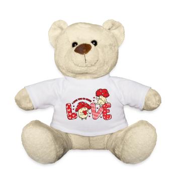 Mushroom Love Heart Couple Sayings Valentine's Day - Teddy Bear - white - Front