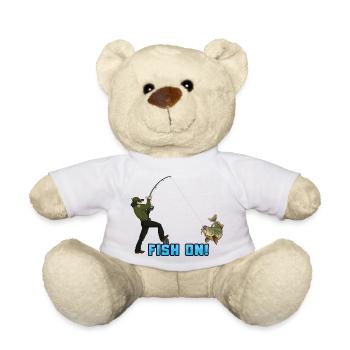 Fish On Fishing Design Angler Catch Moment - Teddy Bear - white - Front