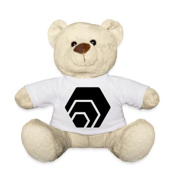 Hex Token Cryptocurrency Coin logo noir - Nounours - blanc - Devant