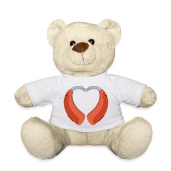 Heart Shaped Hearing Aid - Teddy Bear - white - Front