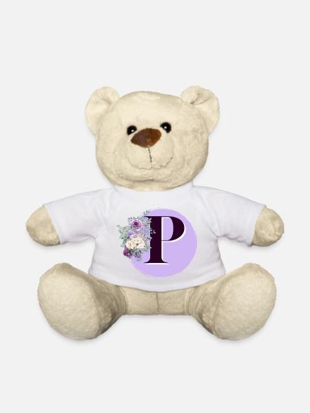 Buchstabe P Blumenkrone - Teddy - Weiß