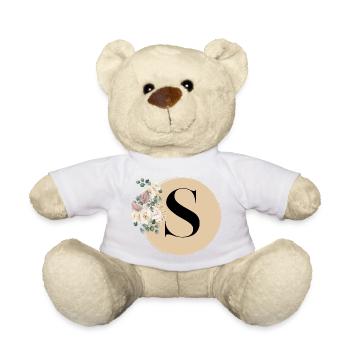 letter S - Teddy Bear - white - Front