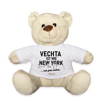Vechta T-Shirt Spruch wie New York - Teddy - Weiß - Vorne