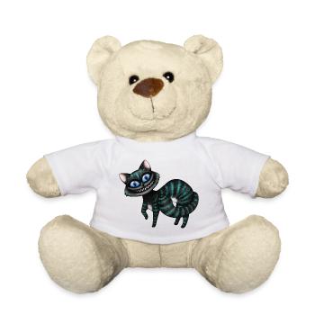 Blue Cheshire Cat - Teddy Bear - white - Front