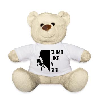 Climb Like A Girl Rock Climbing - Teddy Bear - white - Front
