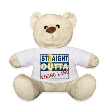 Straight outta Sweden Viking Land Gift Idea - Teddy Bear - white - Front