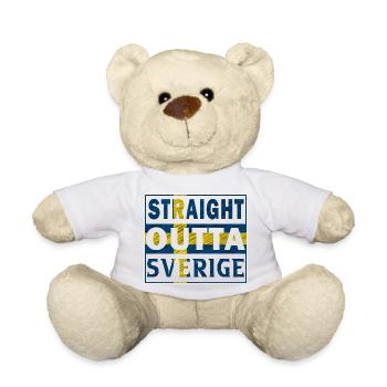Straight outta Sweden Sverige North Gift - Teddy Bear - white - Front