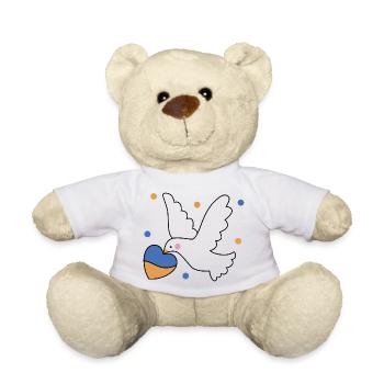 Playful dove heart print ukraine - Teddy Bear - white - Front