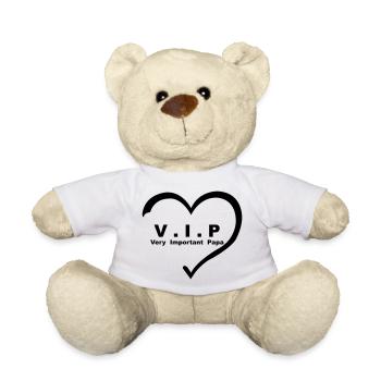 V I P Very Important Dad Heart 01 - Teddy Bear - white - Front