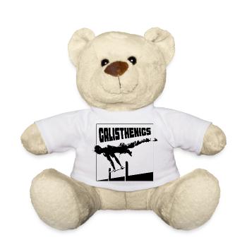 Calisthenics Planche Pose Silhouette - Teddy Bear - white - Front