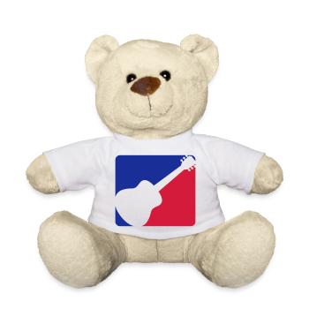 Blue Red Guitarist Guitar - Teddy Bear - white - Front