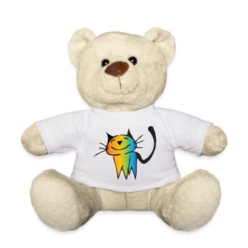 Cute Rainbow Cat - Teddy - Weiß - Vorne